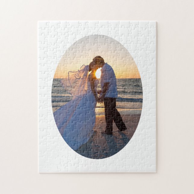 Create Your Own Oval Shape Wedding 11x14 Jigsaw Puzzle (Vertical)