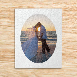 Create Your Own Oval Shape Wedding 11x14 Jigsaw Puzzle