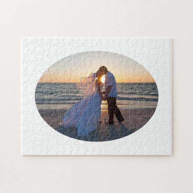 Create Your Own Oval Shape Wedding 14x11 Jigsaw Puzzle (Horizontal)