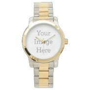 Create Your Own Oversized Two-tone Bracelet Watch at Zazzle