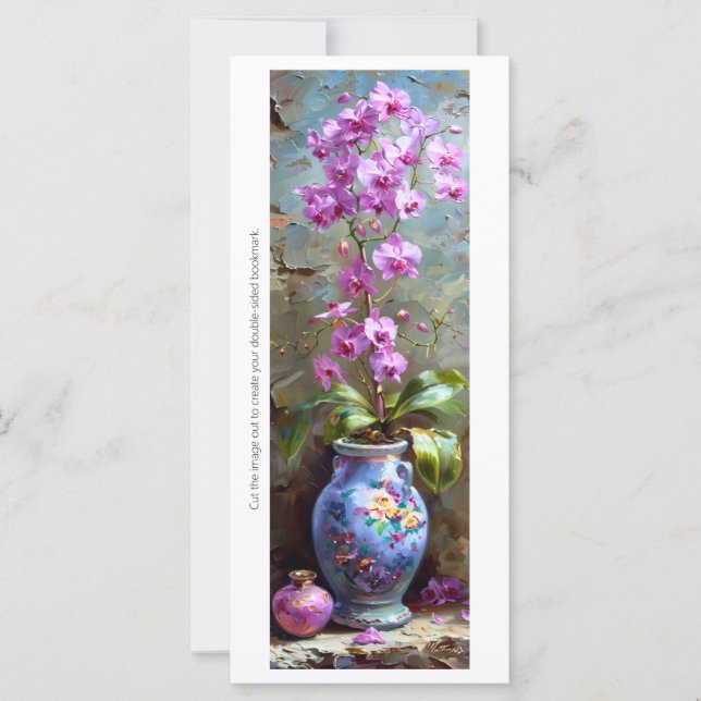 Create Your Own Painted Orchids Vase Bookmark (Front)