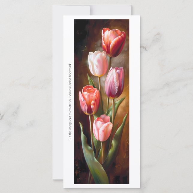 Create Your Own Painted Parrot Tulips Bookmark (Front)