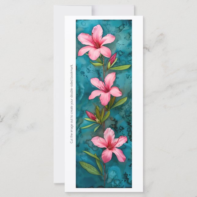 Create Your Own Painted Pink Hibiscus Bookmark (Front)