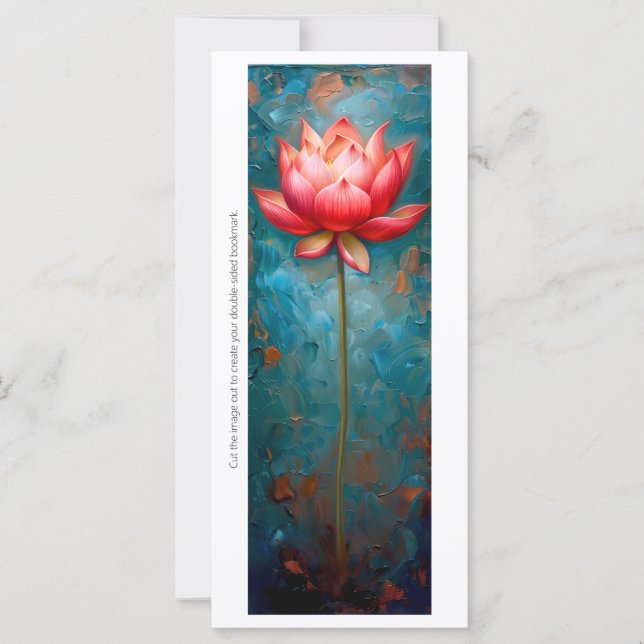 Create Your Own Painted Pink Lotus Bookmark Card (Front)
