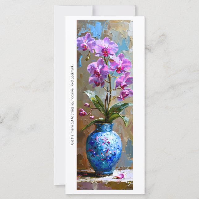 Create Your Own Painted Pink Orchids Bookmark (Front)