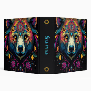 Create Your Own Painted Tribal Bear Totem Animal 3 Ring Binder