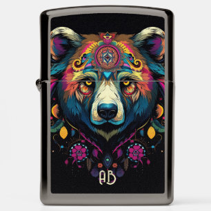 Create Your Own Painted Tribal Bear Totem Animal Zippo Lighter