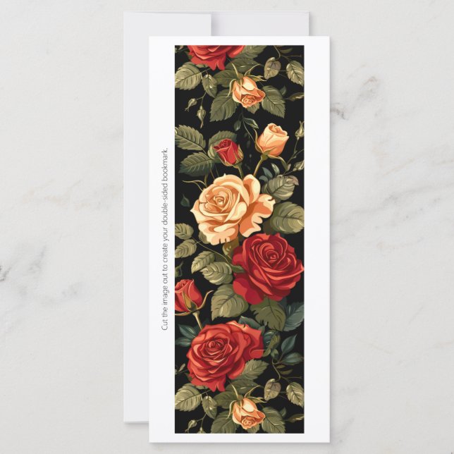 Create Your Own Painted Vintage Roses Bookmark (Front)