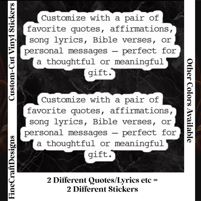 Create Your Own Pair of Custom Quote Verse Blck XS Sticker (Creator Uploaded)