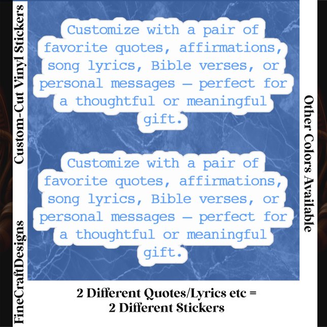 Create Your Own Pair of Custom Quote Verse Blue XS Sticker (Creator Uploaded)