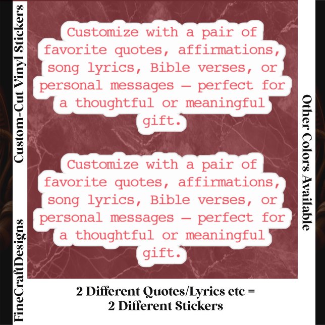 Create Your Own Pair of Custom Quote Verse Red XS Sticker (Creator Uploaded)