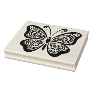 Create Your Own Paisley Butterfly Rubber Stamp