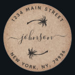 Create Your Own Palm Trees Round Return Address Classic Round Sticker<br><div class="desc">Create Your Own Round Return Address</div>