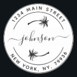 Create Your Own Palm Trees Round Return Address Classic Round Sticker<br><div class="desc">Create Your Own Round Return Address</div>