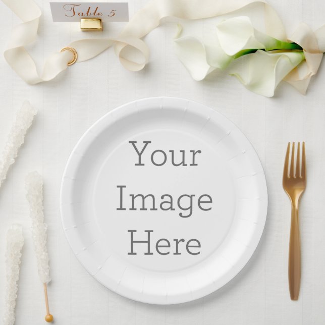 Paper Plates, 9" Round Paper Plate (Wedding)