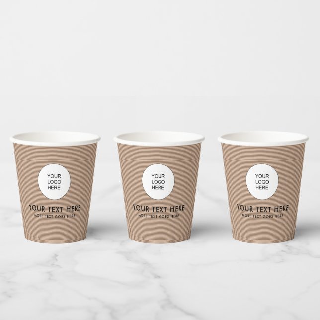 Create Your Own Papercup Logo Coffee Color Paper Cups (Multi)
