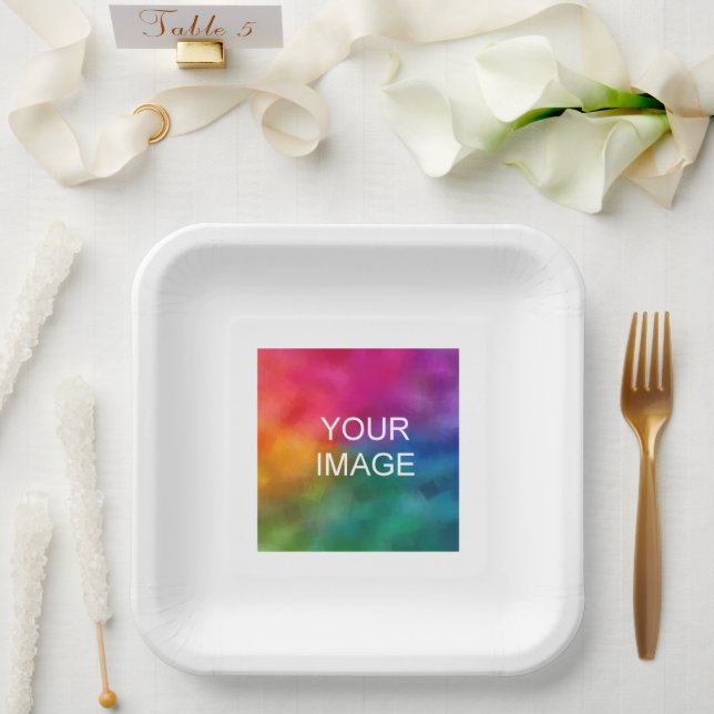 Create Your Own Party Event Minimalist Template Paper Plates (Wedding)
