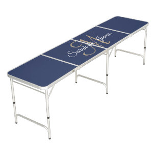 Create your own party Navy Name Monogrammed Beer Pong Table