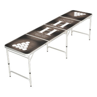 Create Your Own Party Rustic Dark Wood Beer Pong