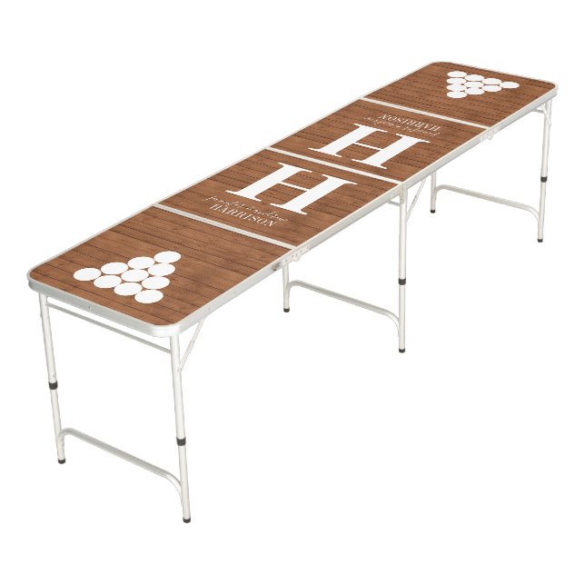 Create Your Own Party Rustic Dark Wood  Beer Pong  Table (Angled)