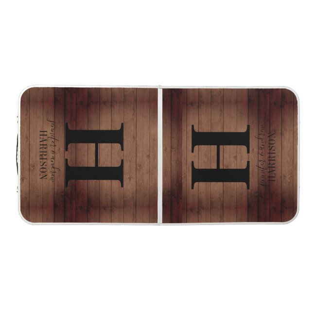 Create Your Own Party Rustic Dark Wood  Beer Pong Table (Top)