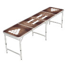 Create Your Own Party Rustic Dark Wood Beer Pong