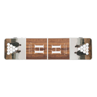 Create Your Own Party Rustic Dark Wood Photo Beer Pong Table