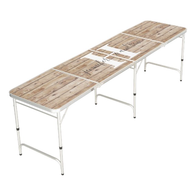 Create Your Own Party Rustic Light Wood Beer Pong  Table (Angled)