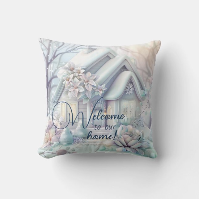 Create Your Own Pastel Christmas Wedding Throw Pillow (Front)