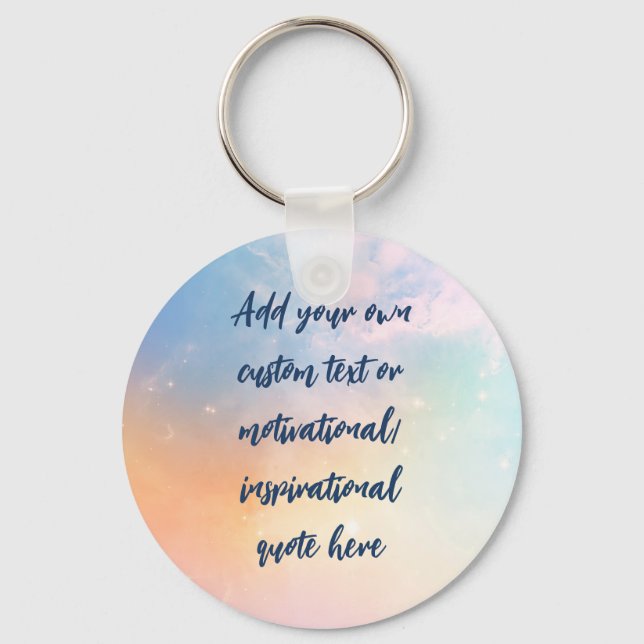 Create Your Own Pastel Motivational Quote Keychain (Front)