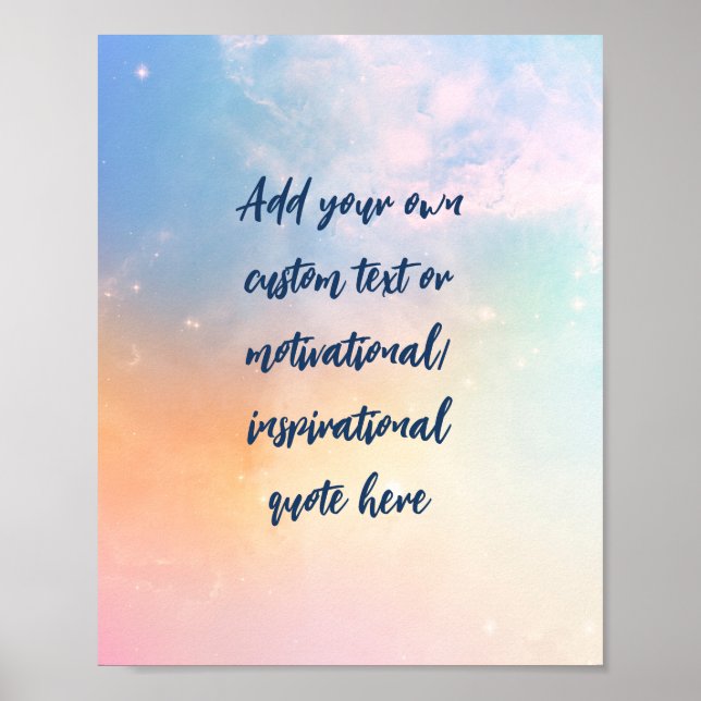 Create Your Own Pastel Motivational Quote Poster (Front)
