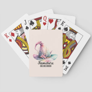Create Your Own Pastel Rainbow Witch Hat Leaves Poker Cards