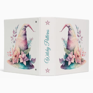 Create Your Own Pastel Rainbow Witch Hat Roses 3 Ring Binder