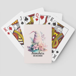 Create Your Own Pastel Rainbow Witch Hat Roses Poker Cards