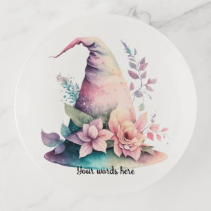 Create Your Own Pastel Rainbow Witch Hat Roses Trinket Tray