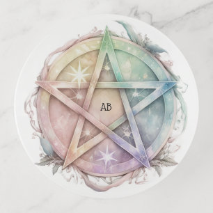 Create Your Own Pastel Starry Rainbow Pentacle Trinket Tray