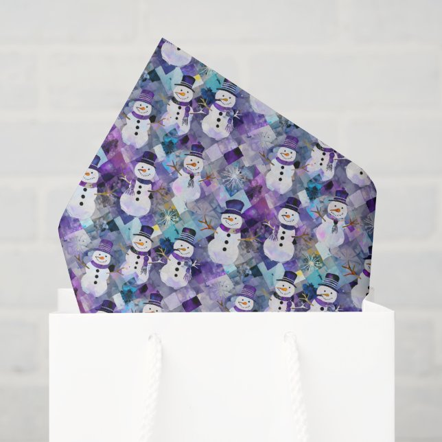 Create Your Own Patchwork Snowman Purple Tissue Paper (Gift Bag)