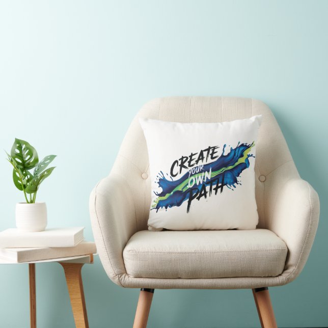 Create Your Own Path Vibrant Inspirational Design Throw Pillow (Chair)