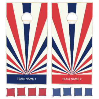 Create Your Own Patriotic Sunburst Pattern Cornhole Set