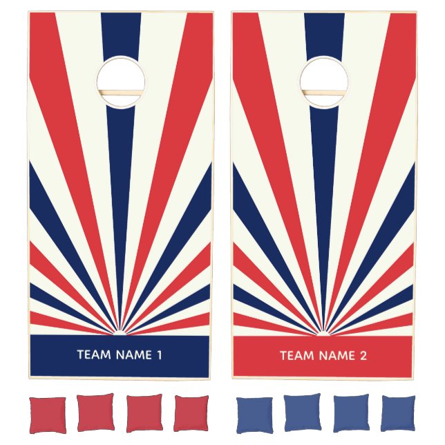 Create Your Own Patriotic Sunburst Pattern  Cornhole Set (Set)