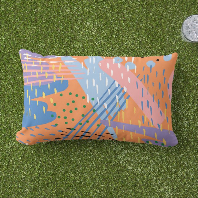 Create your own pattern abstract Zazzle free tools Lumbar Pillow (Grass)