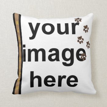 Create Your Own Paw Prints Custom Photo Pet Throw Pillow by ArtByApril at Zazzle