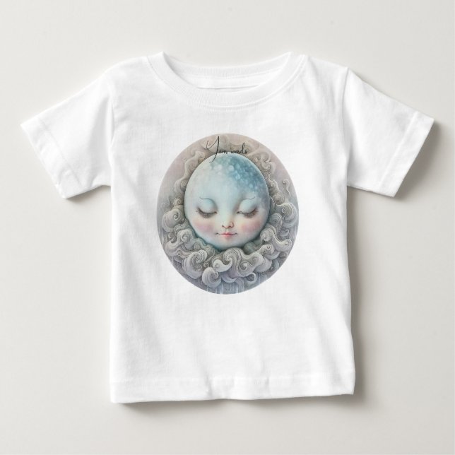 Create Your Own Peaceful Moons in Clouds Baby T-Shirt (Front)