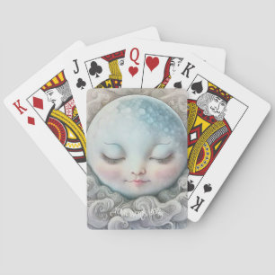 Create Your Own Peaceful Sleeping Moon Poker Cards