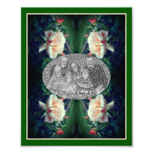 Create Your Own Peach Rose And Buds Frame 8x10 Photo Print