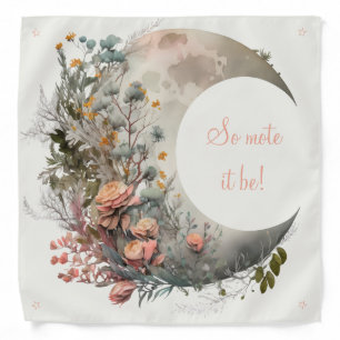 Create Your Own Peach Roses Floral Crescent Moon Bandana