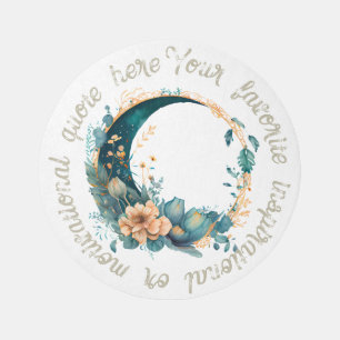 Create Your Own Peach & Teal Floral Moon Rug