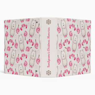 Create Your Own Peppermint Bunny Rabbits Christmas 3 Ring Binder