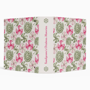 Create Your Own Peppermint Candies Christmas 3 Ring Binder