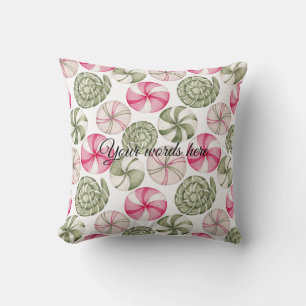 Create Your Own Peppermint Candy Christmas Throw Pillow